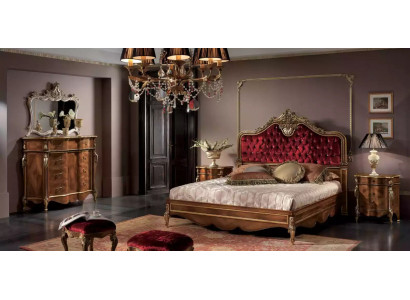 Slaapkamer meubels 5-delig set Bed 2x nachtkastje Kommode Klassiek Hout