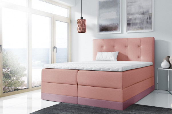 Tweepersoonsbed Bed Roze Gestoffeerd Bedden Boxspring Bed Tweepersoonsbed met matras Nieuw