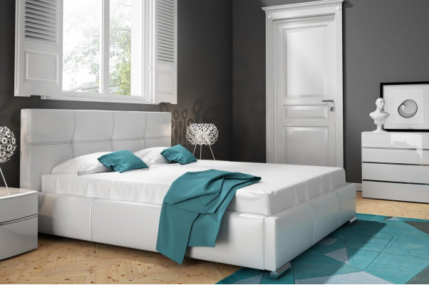 Bedframe Ontwerp Dubbel Hotel Modern Bed Slaapkamer Bedden Wit Nieuw