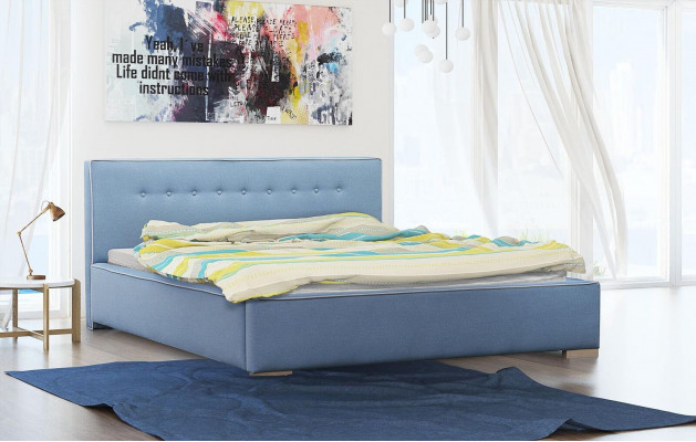 Bedframe Tweepersoonsbed Bed Echtelijk bed Bedden Gestoffeerd bed Slaapkamer Grijs Nieuw