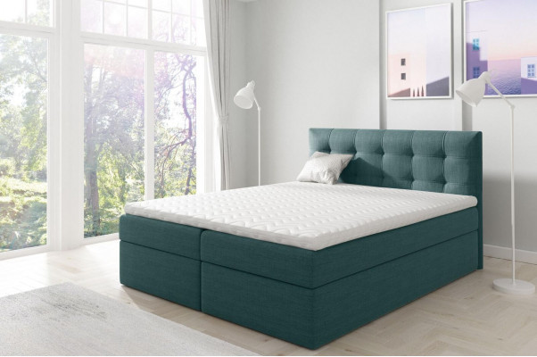 Bed met opbergruimte tweepersoonsbed Boxspring bed Dubbel bed Bedden Gestoffeerd bed Wit Nieuw