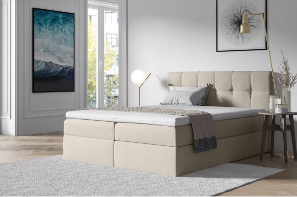 Stof boxspringbed textiel design dubbel hotel slaapkamer modern bed bedden