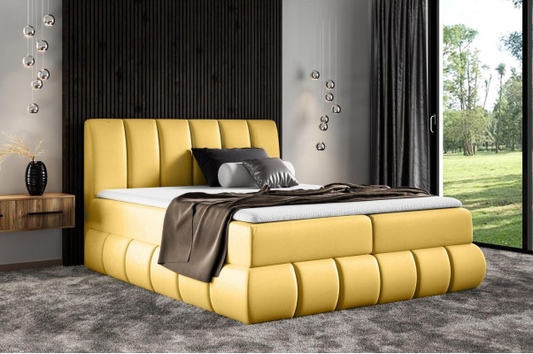 Bed met bedlade tweepersoonsbed Boxspringbed Tweepersoonsbed Gestoffeerd bed Hotel