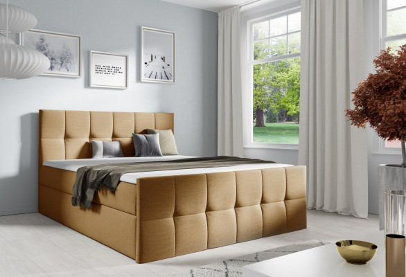 Bedbedlade boxspringbedslaapkamer stoffering ontwerp dubbel modern