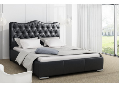 Bedframe Bedden Tweepersoonsbed Modern Bed Kunstleer Gestoffeerd Bed Zwart
