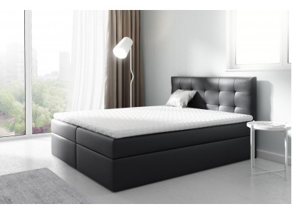 Echtelijk bed Bedden Gestoffeerd bed Boxspringbed Tweepersoonsbed Bed met opbergruimte Zwart