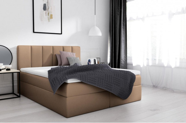 Boxspringbed Tweepersoonsbed Bed met opbergruimte Tweepersoonsbed Bedden Gestoffeerd bed Wit Nieuw