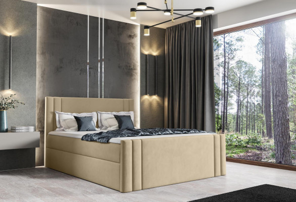 Bed slaapkamer bedden gestoffeerd ontwerp dubbel luxe 180x200 boxspring nieuw