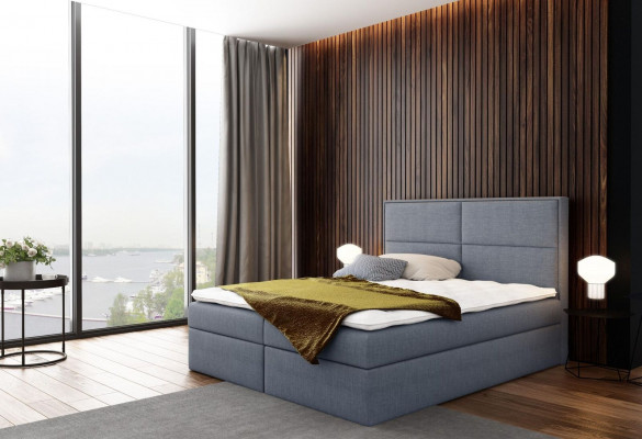 Bed met ladekast, gestoffeerd bed, boxspring bed, design dubbel hotel slaapkamer