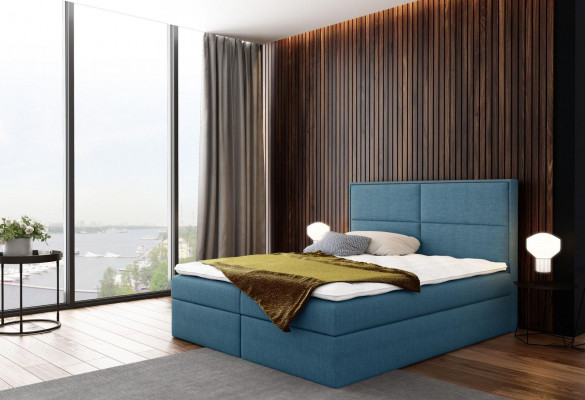 Bed met ladekast, gestoffeerd bed, boxspring bed, design dubbel hotel slaapkamer
