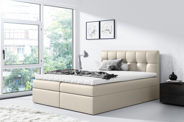 Bed Huwelijksbed Boxspringbed Tweepersoonsbed Modern Blauw Slaapkamer Bedden 160x200