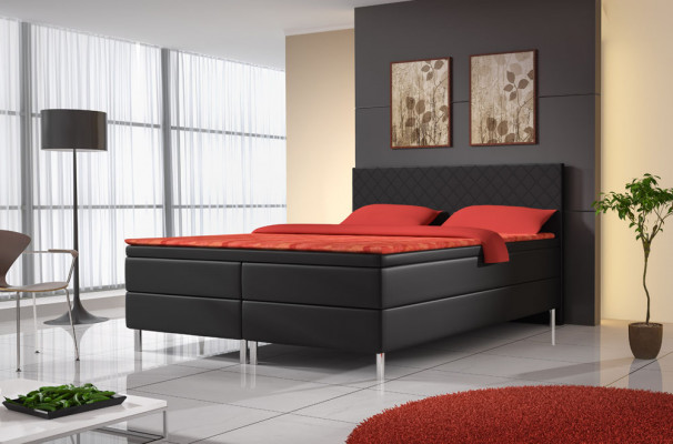 Bed met bekleding Bedden Bed Bekleding Kunstleer Ontwerper Hotel Dubbel Luxe Ontwerp