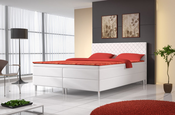 Bed met bekleding Bedden Bed Bekleding Kunstleer Ontwerper Hotel Dubbel Luxe Ontwerp