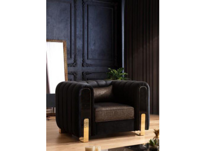 Medusa fauteuil luxe fauteuil van eenzitter stof bekleding meubels banken zwart stof