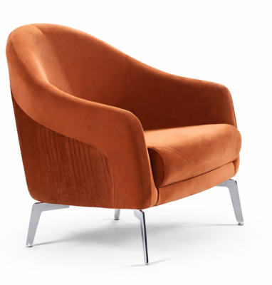 Ontwerp bank fauteuil bank stoffering 1 zits textiel eenzitter Nieuw bruine kleur.