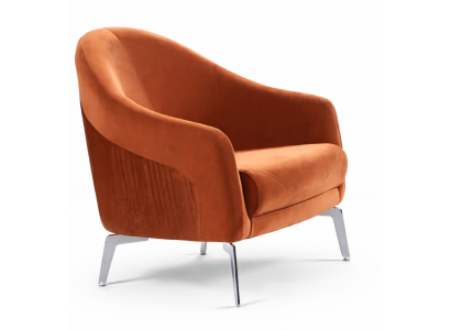 Ontwerp bank fauteuil bank stoffering 1 zits textiel eenzitter Nieuw bruine kleur.