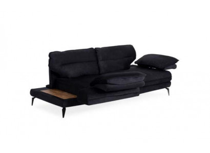 Multifunctionele bank fluweel zwart driezitsbank design meubels stof