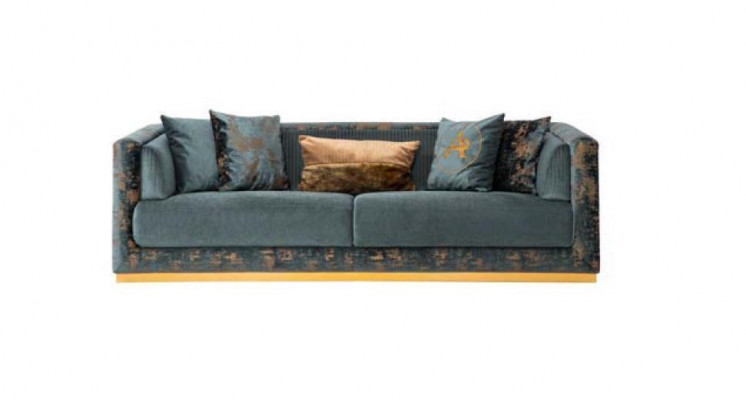 Groene driepersoons bank Bank meubels bekleding inrichting banken banken nieuw