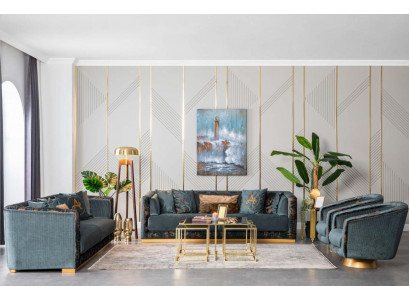 Luxe woonkamer meubelen bankstel set bankstel textielbanken