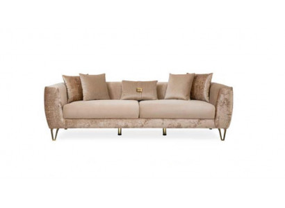 Driepersoons bank bekleding beige bank banken xxl meubels woonkamer stof