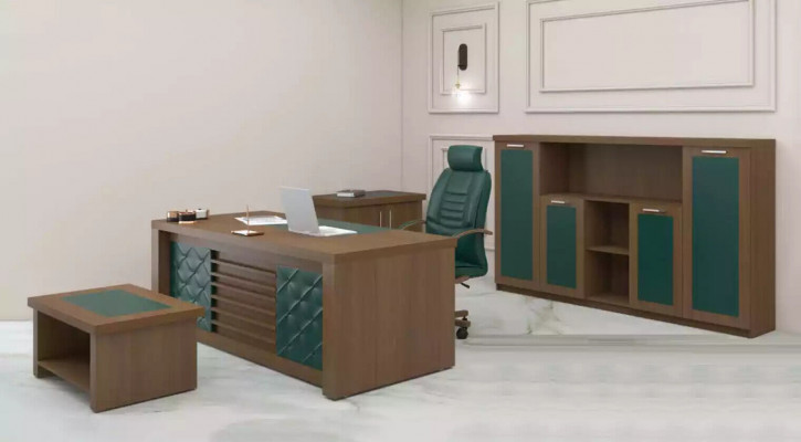 Bruine kantoorinrichting Luxe kantoormeubelen Bureau Designmeubels 4-delig