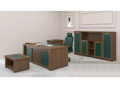 Bruine kantoorinrichting Luxe kantoormeubelen Bureau Designmeubels 4-delig