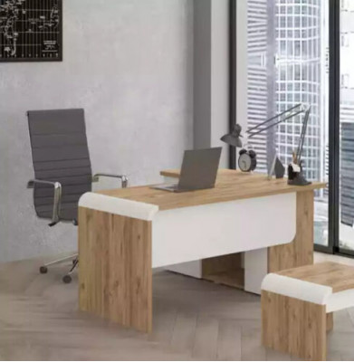 Bruine hoekbureau kantoormeubilair Design bureau Directeursbureau