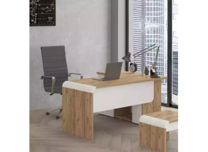Bruine hoekbureau kantoormeubilair Design bureau Directeursbureau