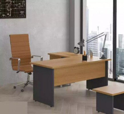 Hoekbureau voor thuiskantoor, design kantoormeubelen, houten bureau, kantoor