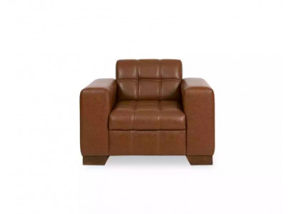 Bruine fauteuil, modern design, zitkamer, nieuw gestoffeerde fauteuil.