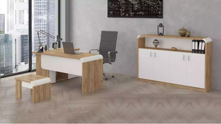 Kantoor voor praktijk kantoor Kantoor Complete uitrusting Kast Tafel 3-delig
