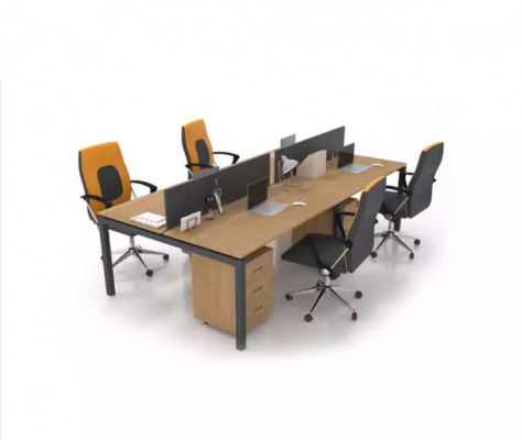 Grote bureautafel Teamtafel voor 4 personen Kantoorinrichting Büromöbel