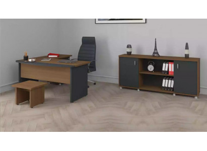 Klassiek houten kantoormeubel set hoekbureau werkkamer meubilair
