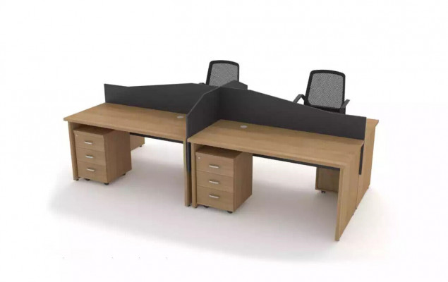 Houten meubilair Kantoorinrichting Groot bureau Design Thuiskantoor