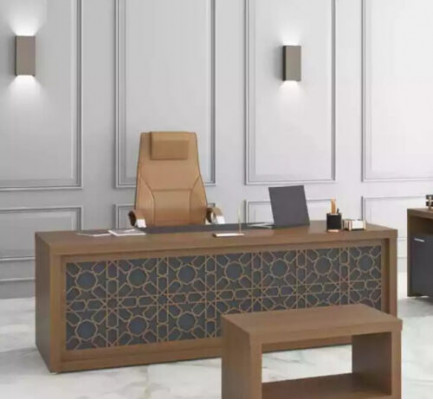 Klassiek bureau voor thuiskantoor, houten meubels, kantoor 220x90cm