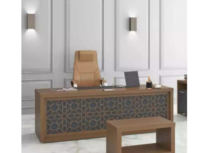 Klassiek bureau voor thuiskantoor, houten meubels, kantoor 220x90cm