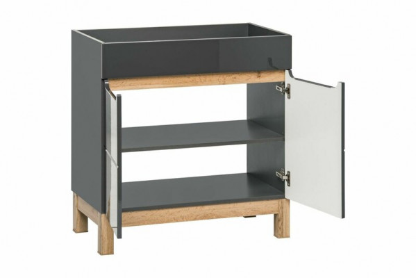 Grijze wastafel met onderkast Hoogwaardige wastafels