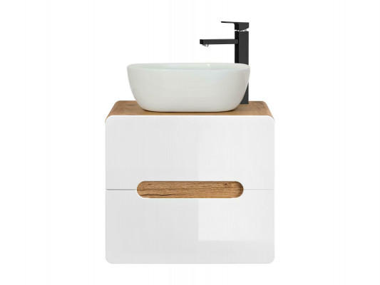 Wastafel badkamer wastafel met opzetkom 60cm onderkast hoogglans.