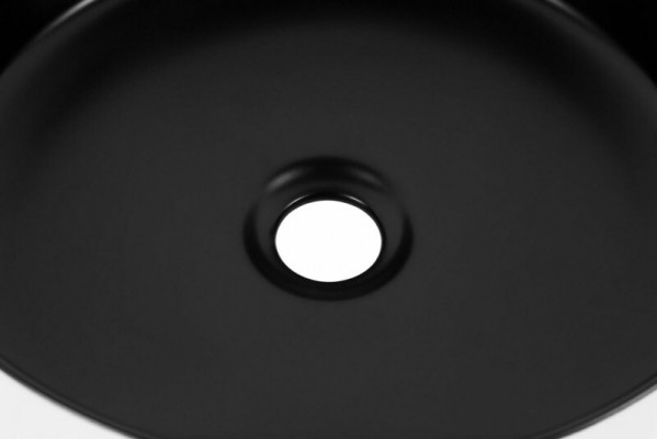 Ronde opzet wastafel zwart wit bakje