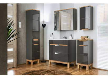 Ontwerpmeubilair badkamer badset garnituur kast wastafel badmeubelsets 5-delig.