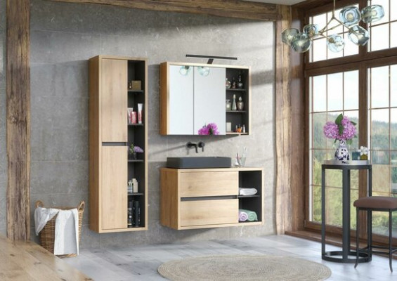 Ontwerp badkamermeubelen bad 3-delige set decoratie-garnituur kast wastafel