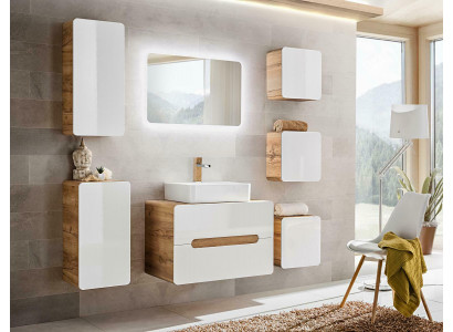 Ontwerp Badkamermeubilair Bad 7-delige Set Garnituur Kast Wastafel