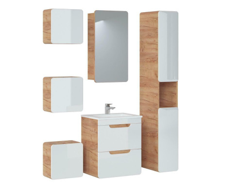Ontwerp badkamermeubelen Bad 6-delige set garnituur decor kast wastafel