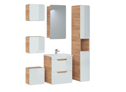 Ontwerp badkamermeubelen Bad 6-delige set garnituur decor kast wastafel