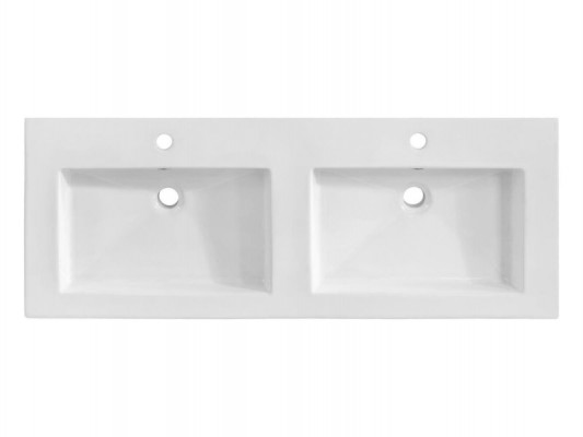Dubbele keramische wastafel opzetwastafel