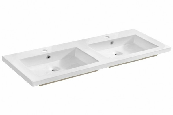 Dubbele keramische wastafel opzetwastafel