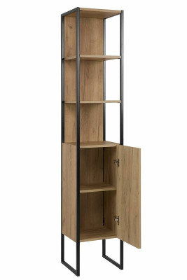 Decoratieve badkamer hoge kast planken badkamerkast badkamermeubels planken bad