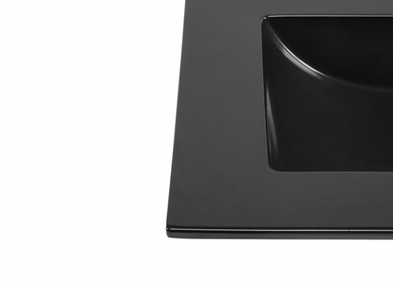 Keramische wastafel, ingebouwde zwarte gootsteen wastafel