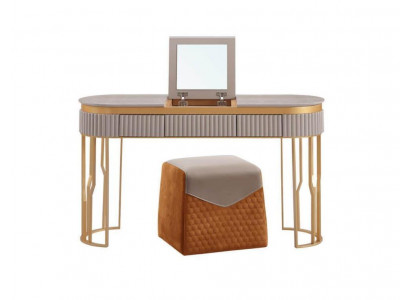 Ontwerper beige make-uptafel moderne houten tafel luxe slaapkamer meubilair