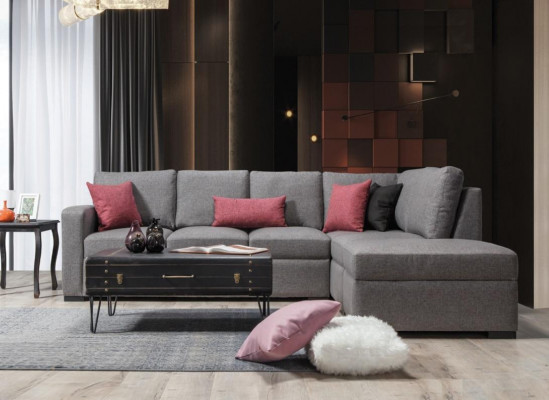 Woonkamer gestoffeerde meubels Luxe hoekbank L-vorm Modern design Bank Bank